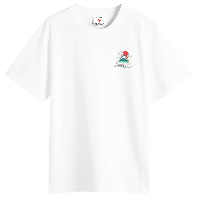 T-paita Casablanca Montagne Ondulée Screen Printed T-Shirt, Size Large Valkoinen | MPF25-JTS-001-04