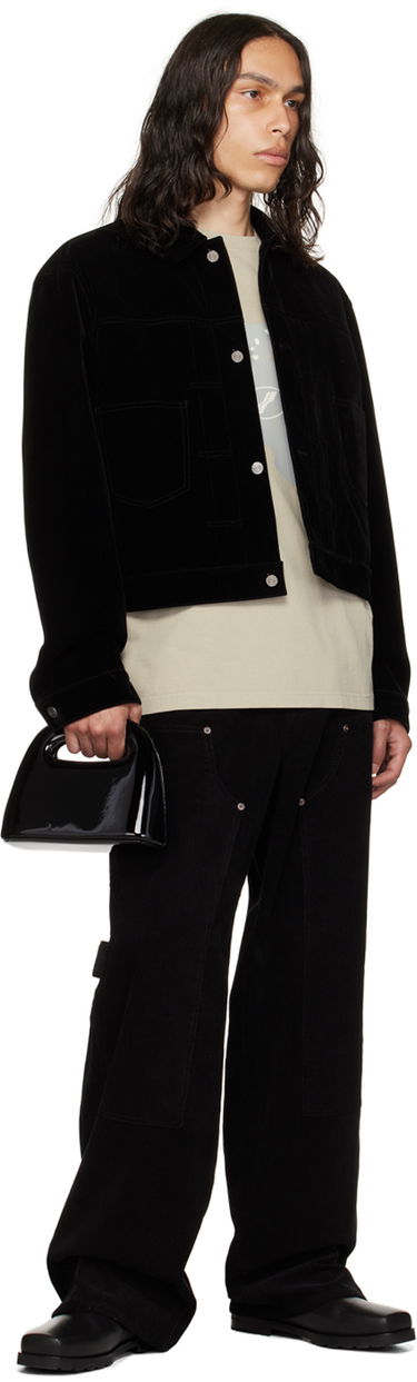 Takki We11done We11done Velvet Crop Jacket Musta | WD-JK3-23-041-M-BK, 3
