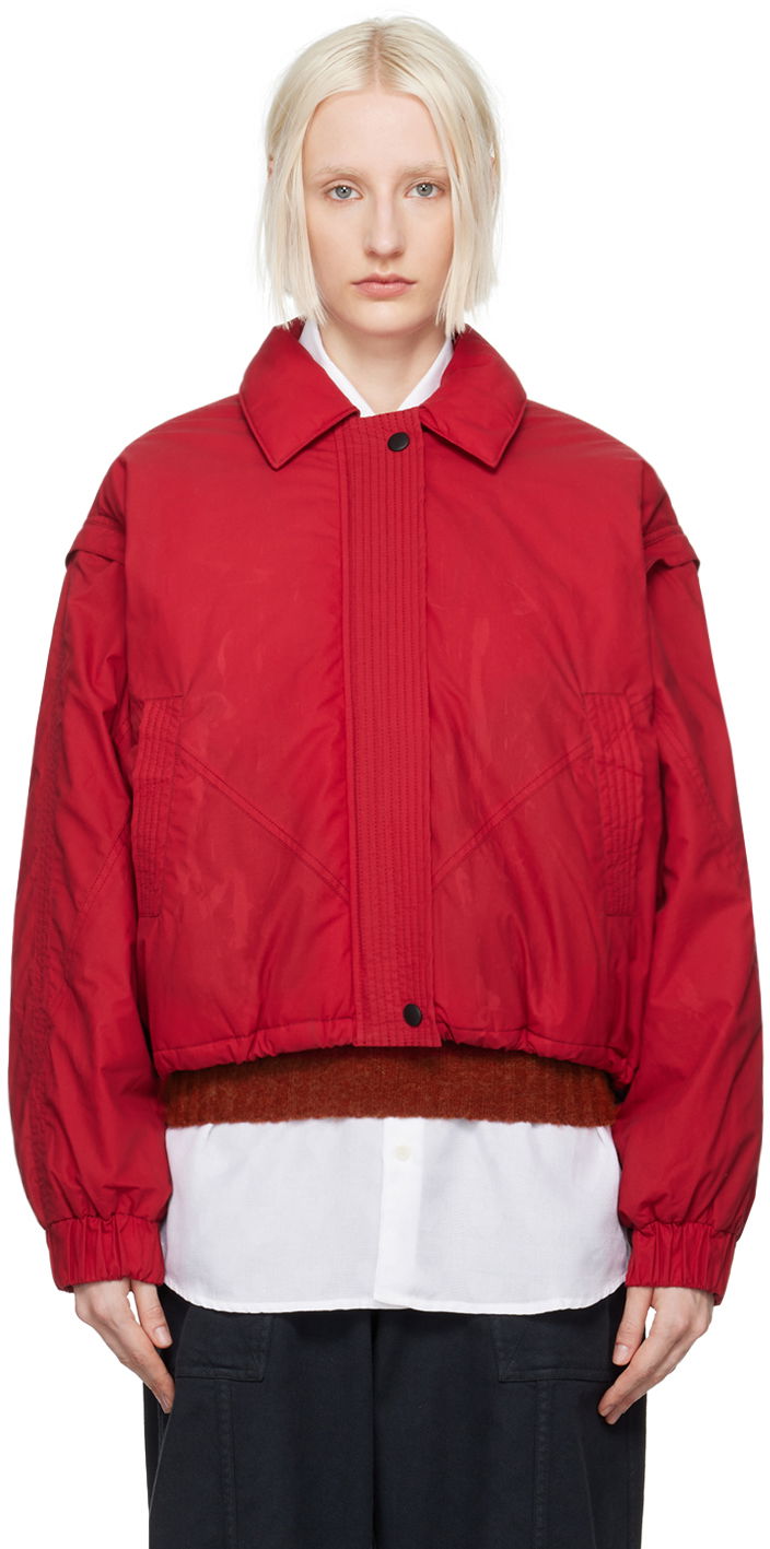Bomber-takki YMC YMC Heath Cropped Bomber Jacket Punainen | Q5XAA