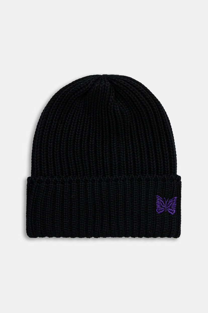 Pipo Needles Needles Watch Cap Ribbed Knit Beanie Musta | RW056
