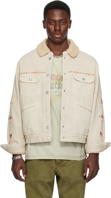 Takki ISABEL MARANT Isabel Marant Jenson Embroidered Sherpa Denim Jacket Beige | 25PVE0184HA-C1H02H, 0