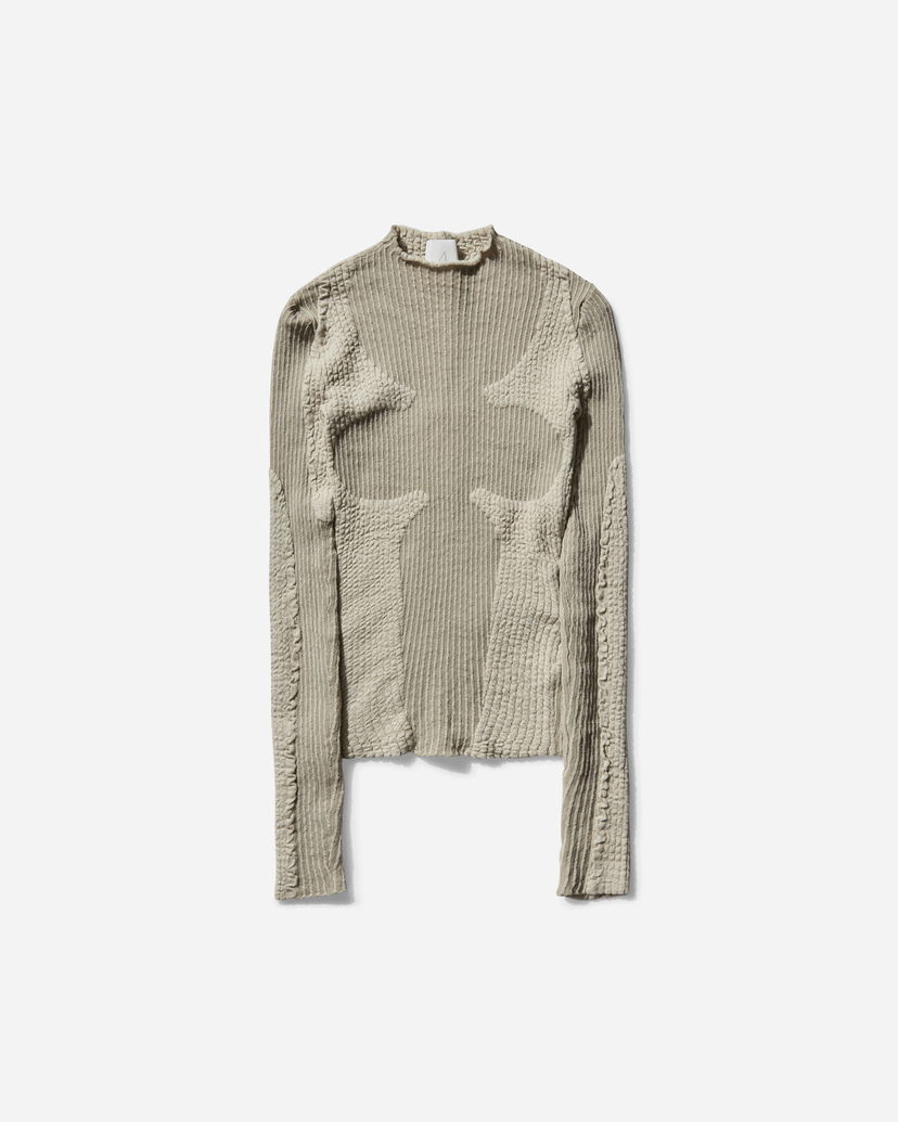 Villapaita ROA Wavy Longsleeve Top Beige | RBWW022YA10 BEG0002