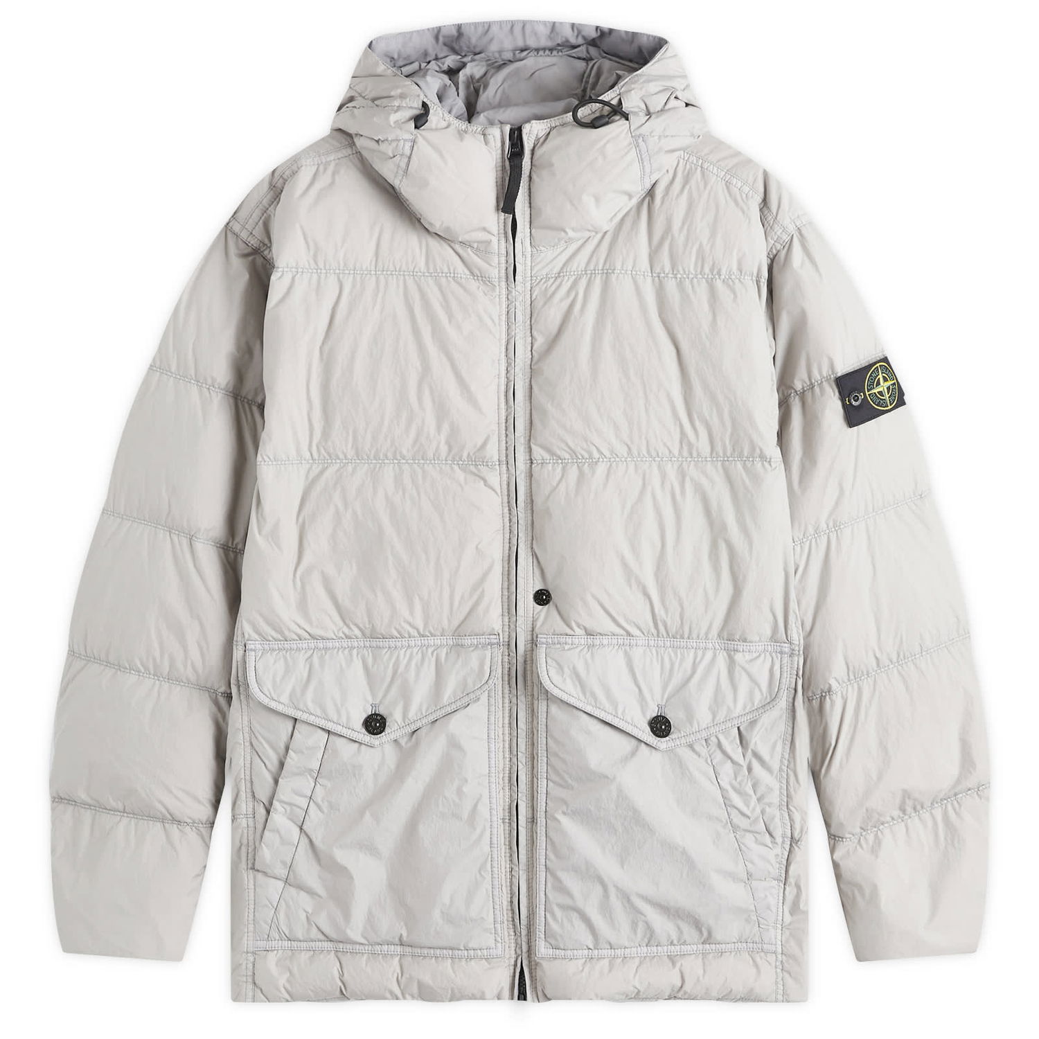 Takki Stone Island Crinkle Reps Hooded Down Jacket Harmaa | 811540723-V0060, 0
