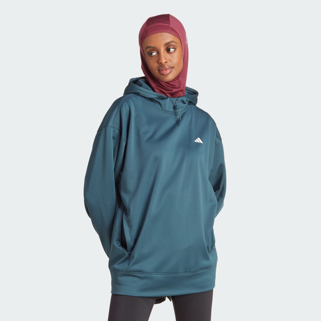 Huppari adidas Performance AEROREADY Game and Go Fleece Training Hoodie Vihreä | IM2687, 0