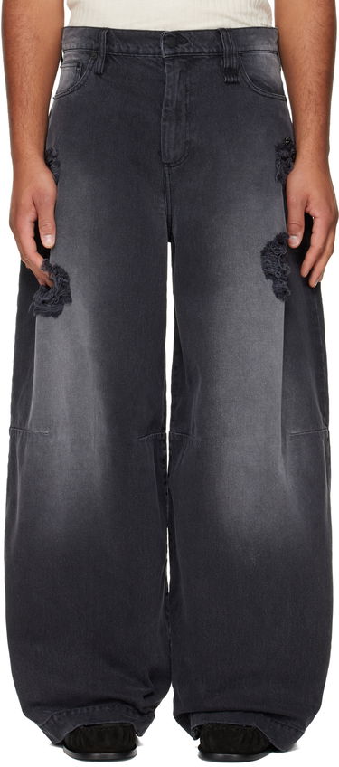 Jeans Simone Rocha Simone Rocha Embellished Wide Leg Puddle Jeans Musta | 4162B 1239D, 0