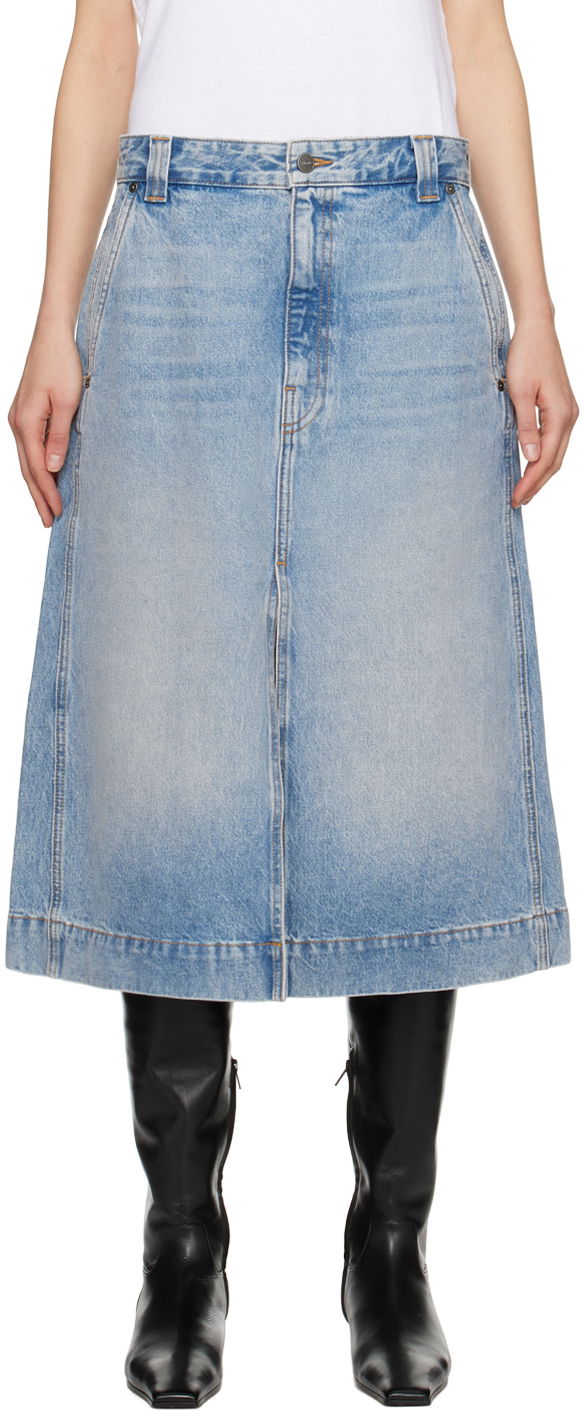 Hame Khaite Charlene Midi Denim Skirt Sininen | 1082-094