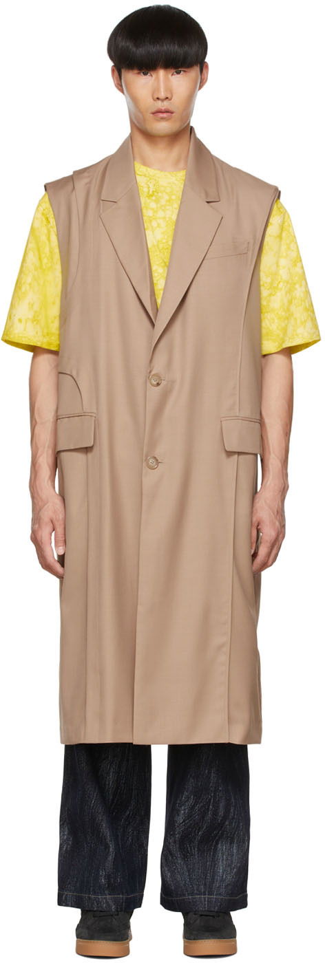 Liivi Feng Chen Wang Feng Chen Wang Polyester Sleeveless Coat Beige | FMS13VS07