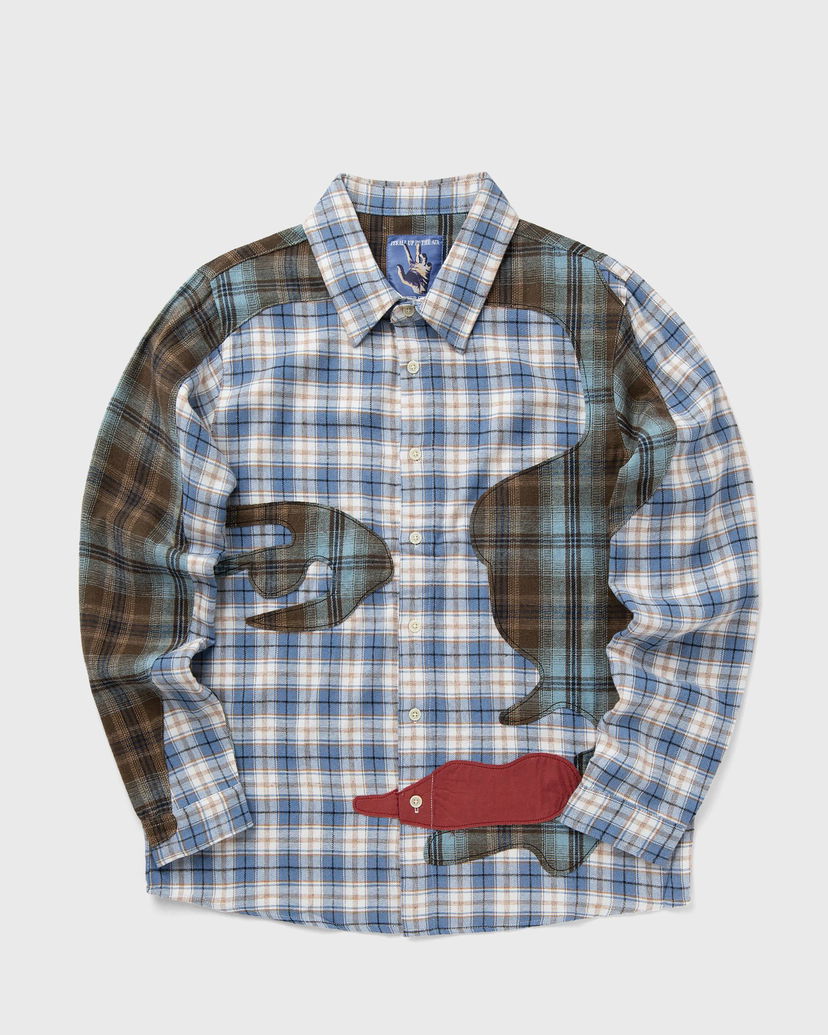 Paita KidSuper Patchwork Face Flannel Shirt Sininen | SS25-LTP-02