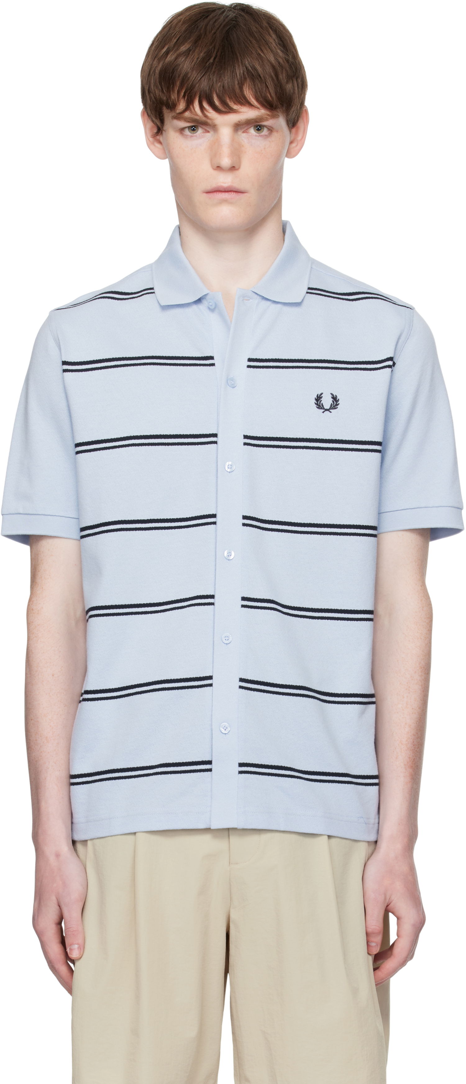 Poolopaita Fred Perry Fred Perry Striped Button-Through Polo Sininen | M9906, 0