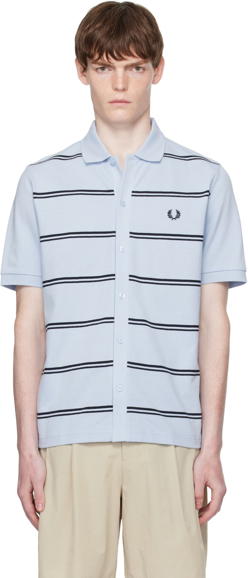 Poolopaita Fred Perry Fred Perry Striped Button-Through Polo Sininen | M9906