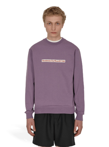 Huppari Stockholm (Surfboard) Club Logo Crewneck Sweatshirt Violetti | MU1P75W GRAPE