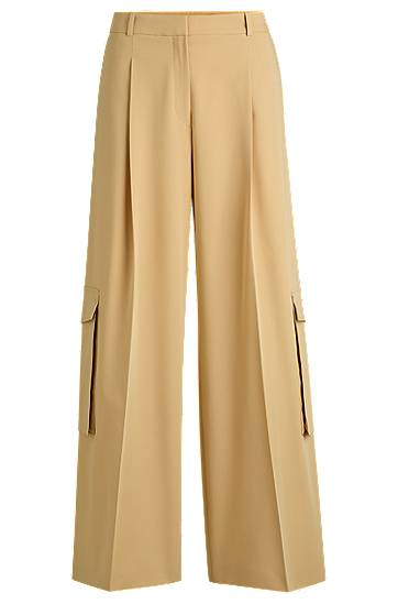 Housut BOSS Relaxed Fit Stretch Cargo Trousers Beige | 50538656