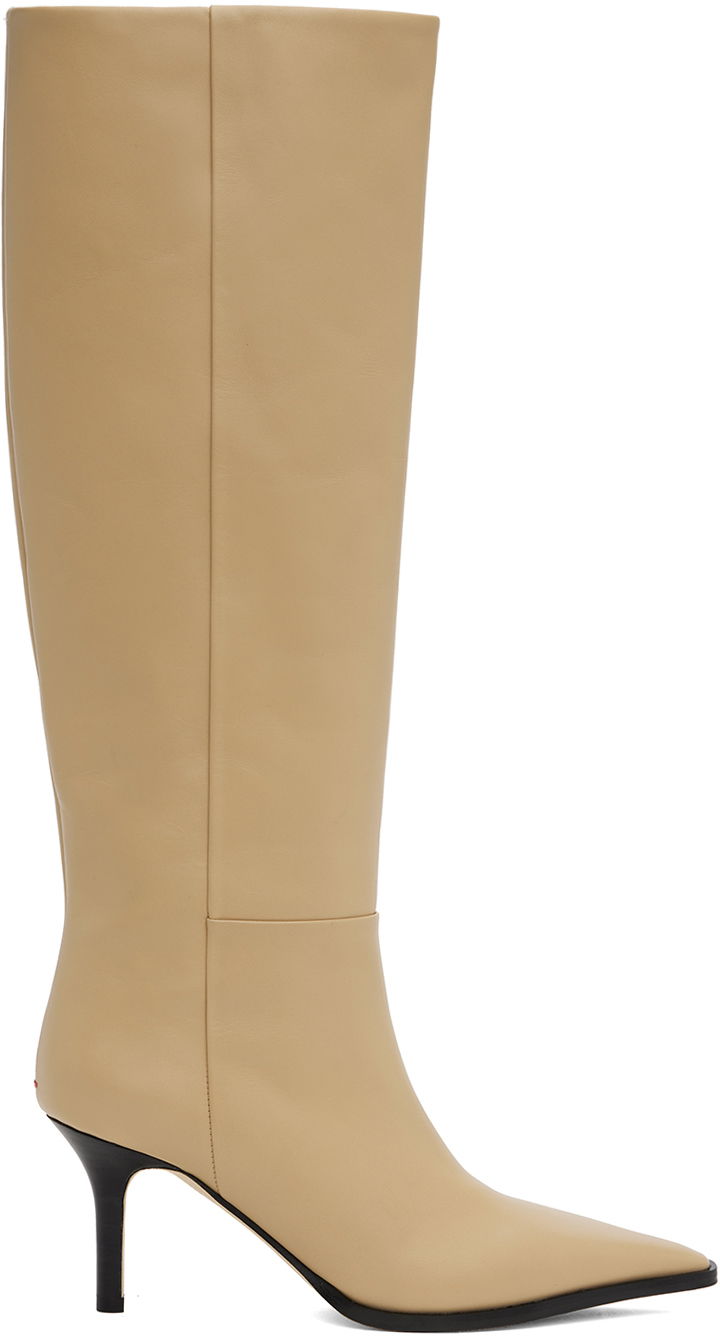 Takit Aeyde Aeyde Tula Leather Tall Boots Beige | A11-KB-TULP75ST95-FW24-957-065