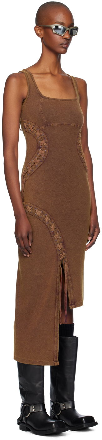 Mekko Feng Chen Wang Feng Chen Wang Lace Knit Midi Dress Ruskea | FWF18DR02C, 1