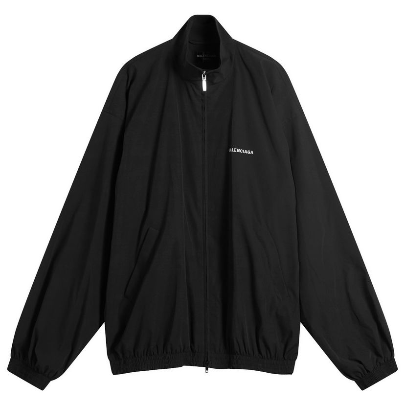 Verryttelypuku Balenciaga Men's Stretch Poly Tracksuit Jacket, Size Large, Balenciaga Musta | 839090-TRO31-1000