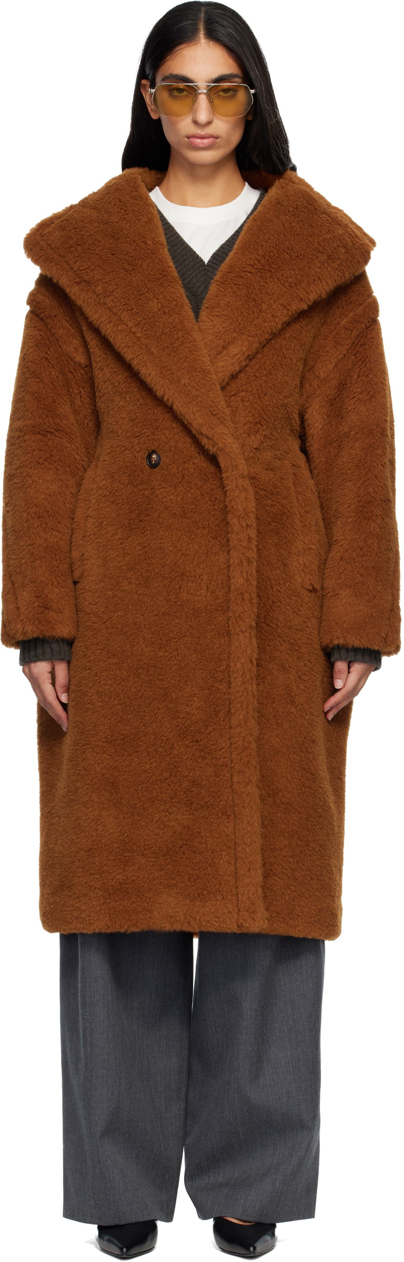 Takit Max Mara Tedgirl Teddy Coat Ruskea | 2521016052600