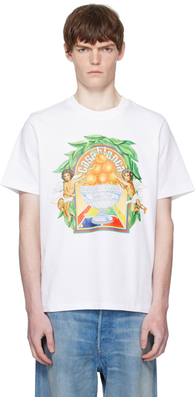 T-paita Casablanca Casablanca Triomphe D'Orange Graphic Tee Valkoinen | MPF25-JTS-001-23-EX-FLANNELS