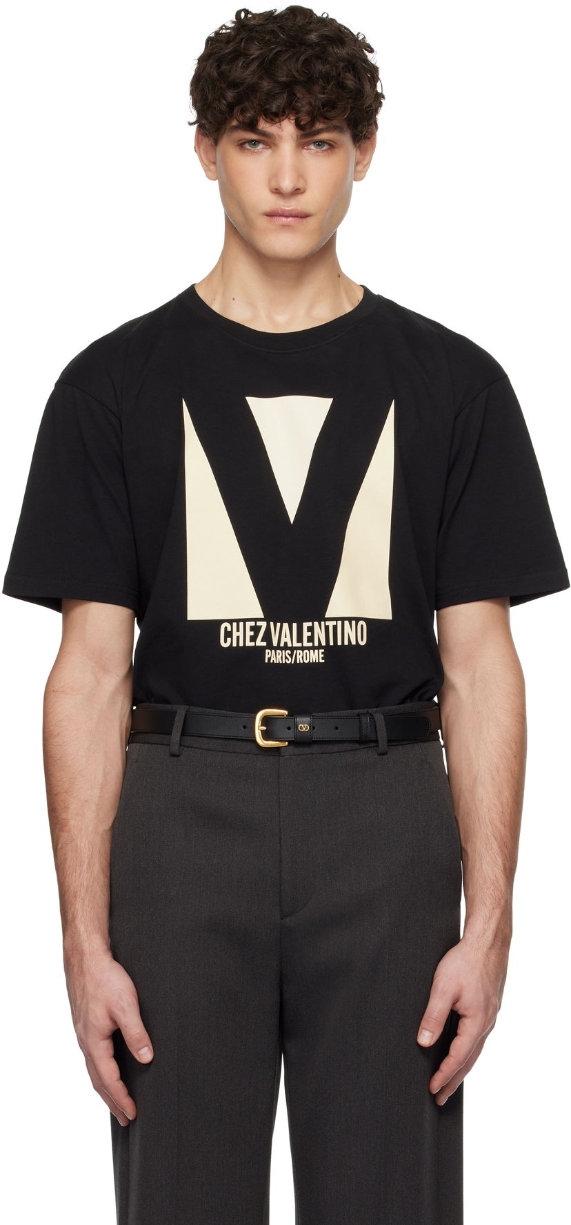 T-paita Valentino Jersey Cotton Print T-Shirt Musta | 6V3MG16PAQ9