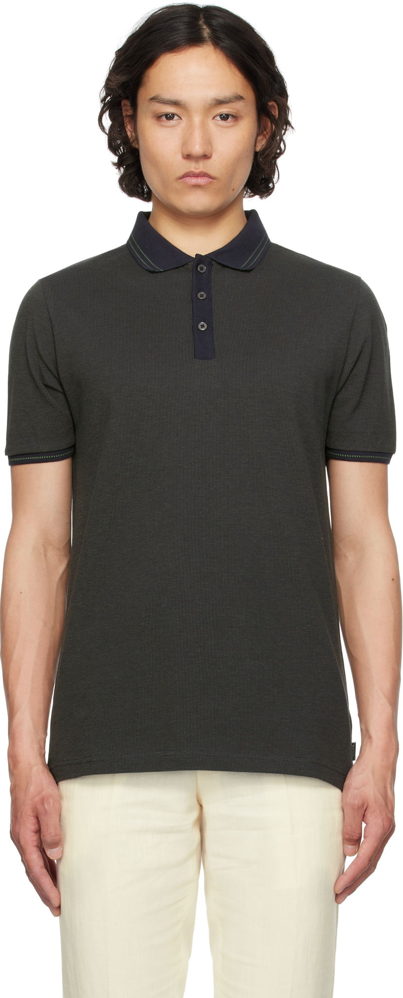 Poolopaita Paul Smith PS Paul Smith Micro Jacquard Organic Cotton Polo Vihreä | M2R-081Z-P22277-49
