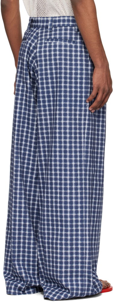 Housut ERL ERL Check Pleated Tailored Trousers Sininen | ERL10P038, 2