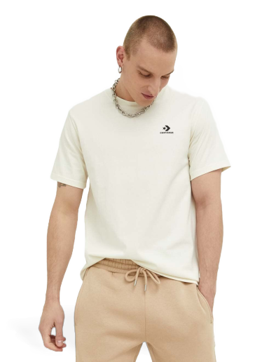 T-paita Converse Go-To Embroidered Star Chevron Standard Fit T-Shirt Beige | 10023876.A19