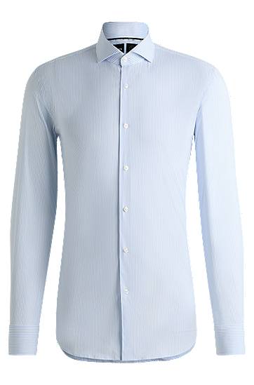 Paita BOSS Slim-Fit Easy-Iron Cotton Blend Shirt Sininen | 50533433