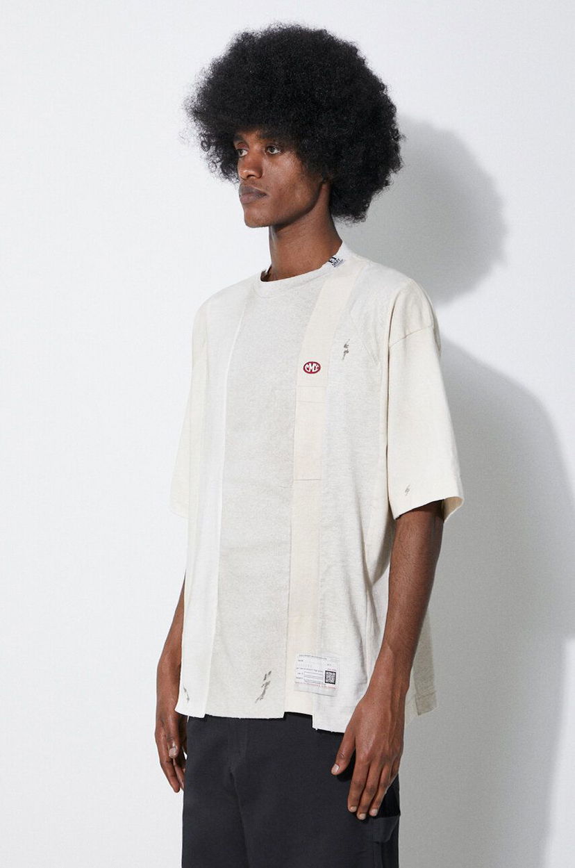 T-paita Maison MIHARA YASUHIRO Maison MIHARA YASUHIRO Vertical Switching T-Shirt Valkoinen | A12TS621