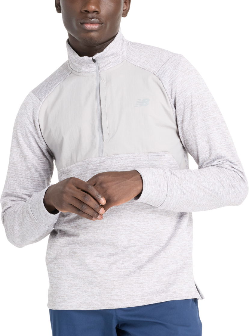 Huppari New Balance Athletics Heat Grid Half-Zip Top Valkoinen | mt43204-ag