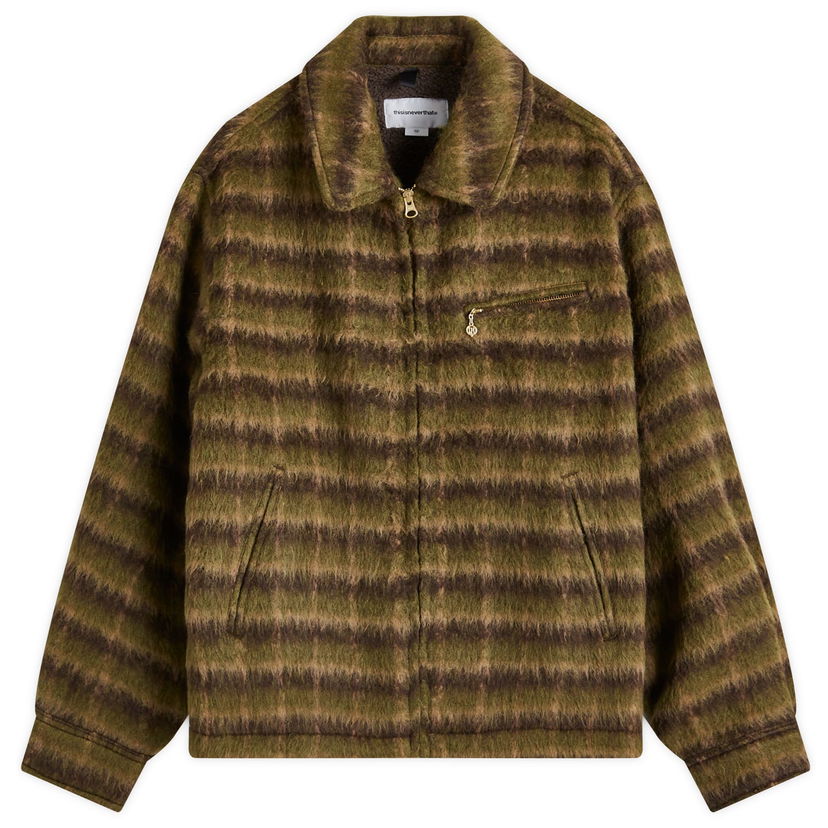 Takki thisisneverthat Brushed Wool Check Jacket Vihreä | TN243AOWLS01-DBN