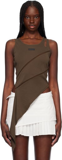 Feng Chen Wang Patchwork Asymmetric Tank Top