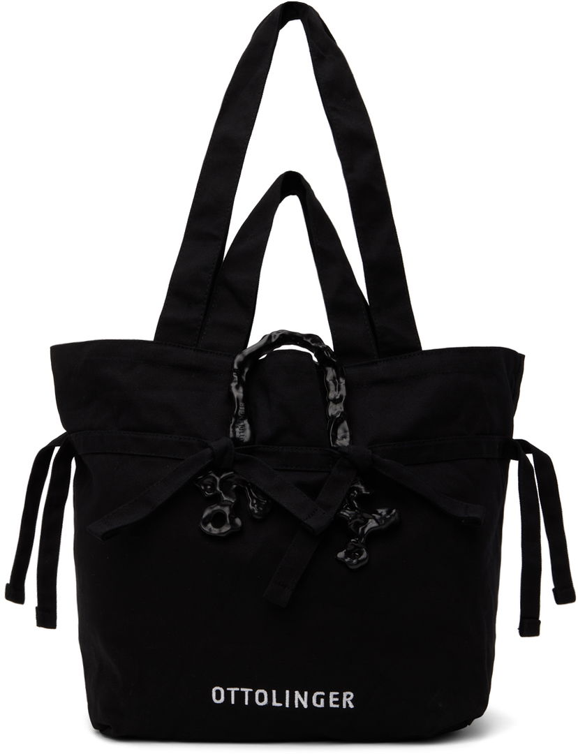 Kangaskassi Ottolinger SSENSE Exclusive Tie-Detail Tote with Sculptural Charms Musta | 1702303
