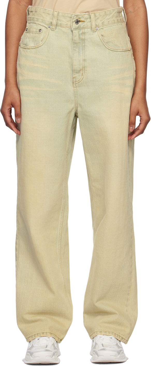 Jeans We11done Wide-Leg Jeans Vihreä | WD-DP1-23-357-W-BG