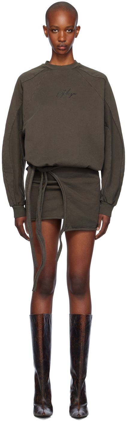 Mekko Ottolinger Ottolinger Drape Jersey Minidress Vihreä | 1150303521