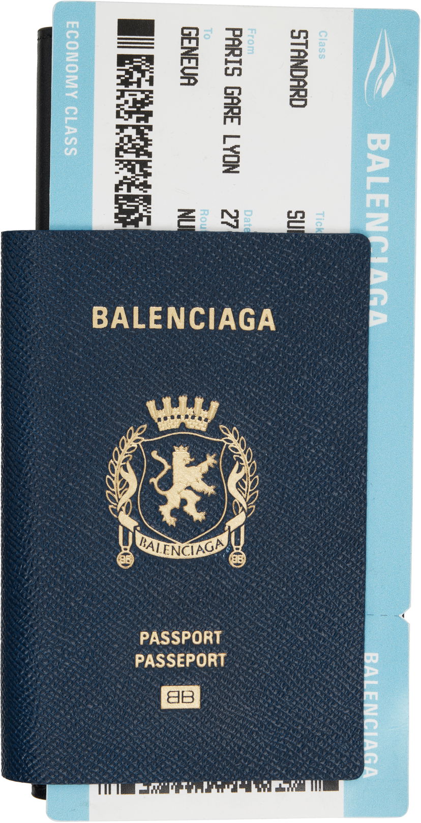 Lompakko Balenciaga Passport Long 1 Ticket Wallet Tummansininen | 7877742AA3R