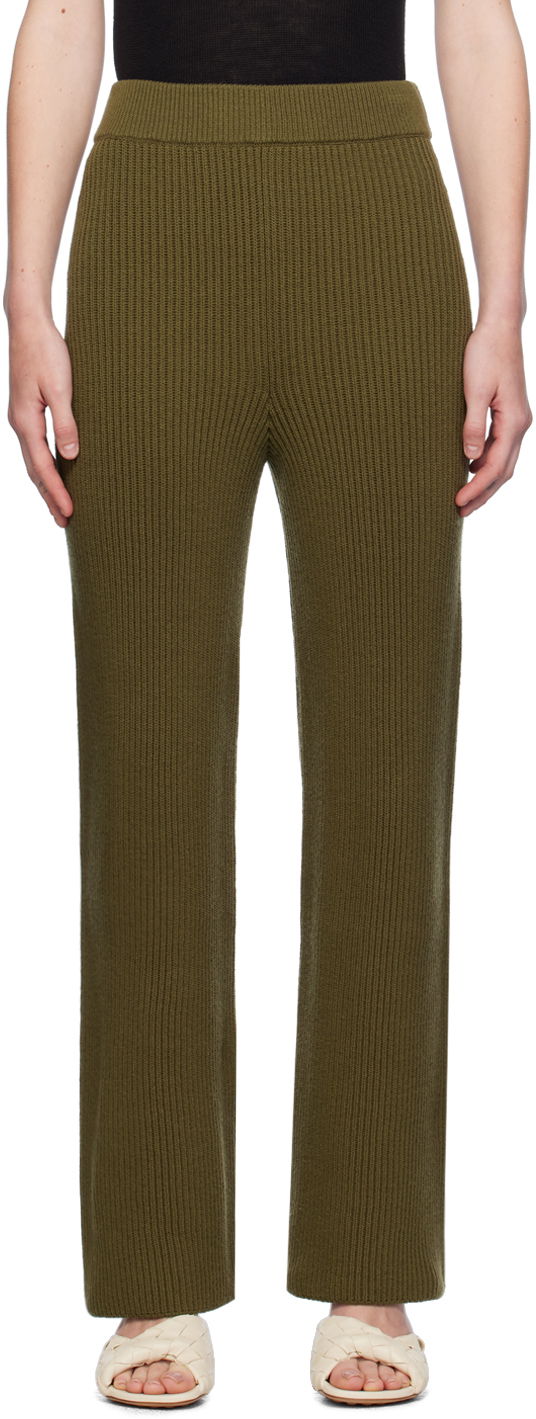 Housut Jil Sander Wool Straight-Leg Trousers Vihreä | J40KA0220_J14738