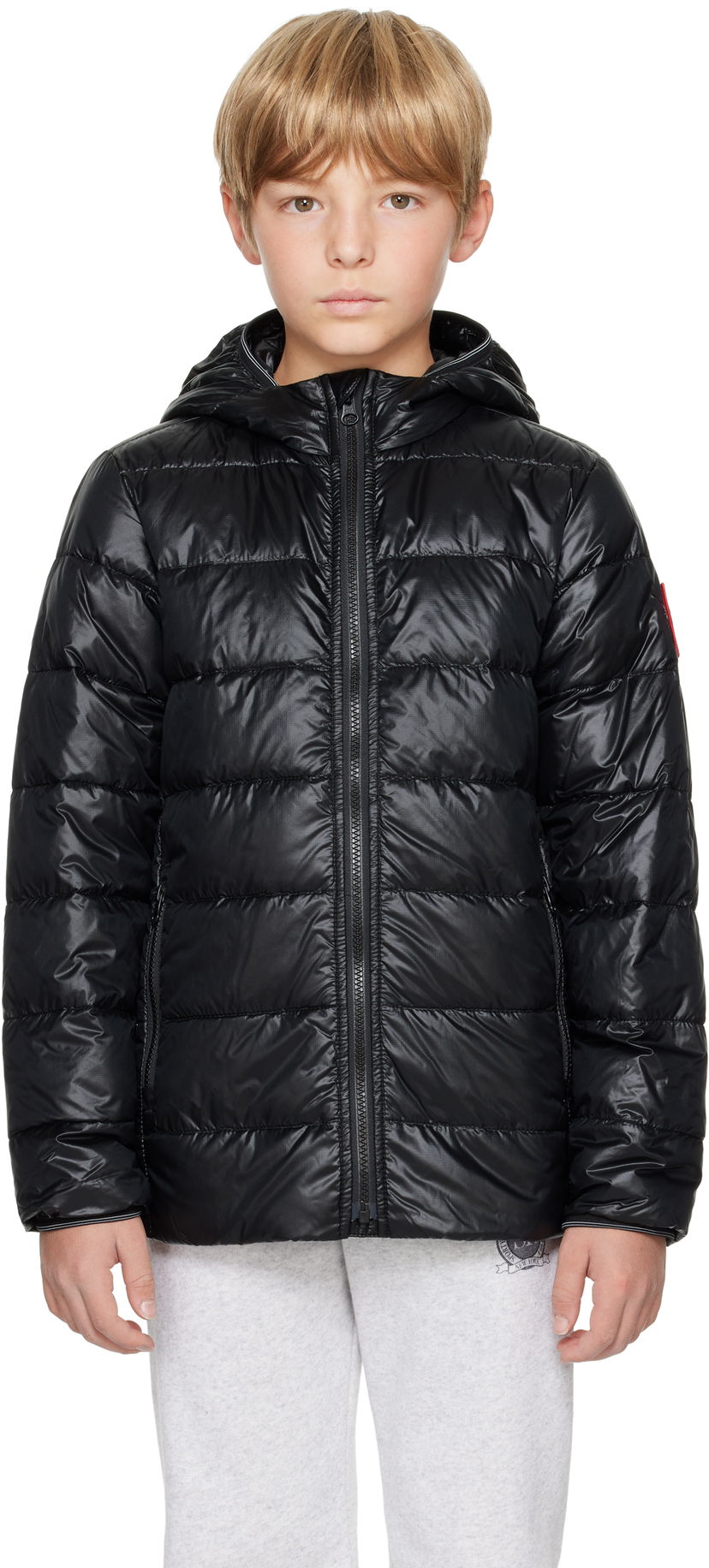 Puffer takki Canada Goose Kids' Crofton Hoody Down Jacket Musta | 5460Y