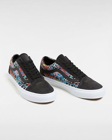 Tennarit ja kengät Vans Old Skool Pig Suede Shoes (black/multi) Unisex Black, Size 2.5 Monivärinen | VN000CR50ZB, 1