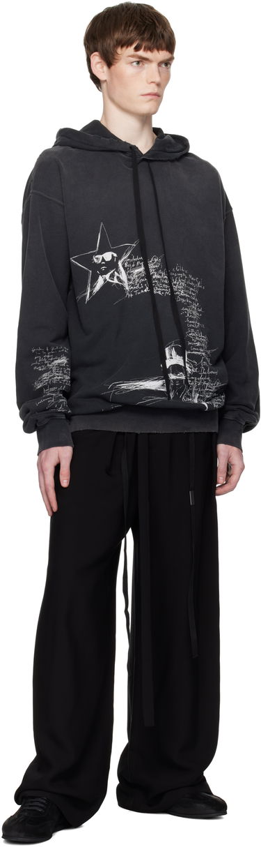 Huppari Ann Demeulemeester Ann Demeulemeester Olly Sketchbook High-Comfort Hoodie Musta | B0012870-FA639-098, 3
