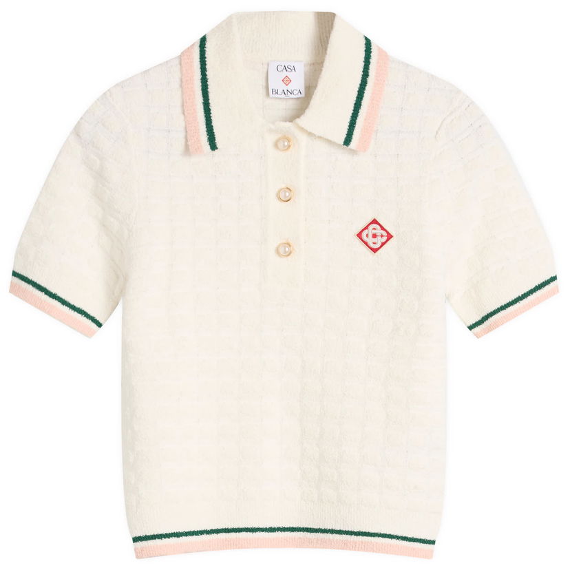 Poolopaita Casablanca Casablanca Women's Boucle Polo Valkoinen | WPF25-KW-1017-01