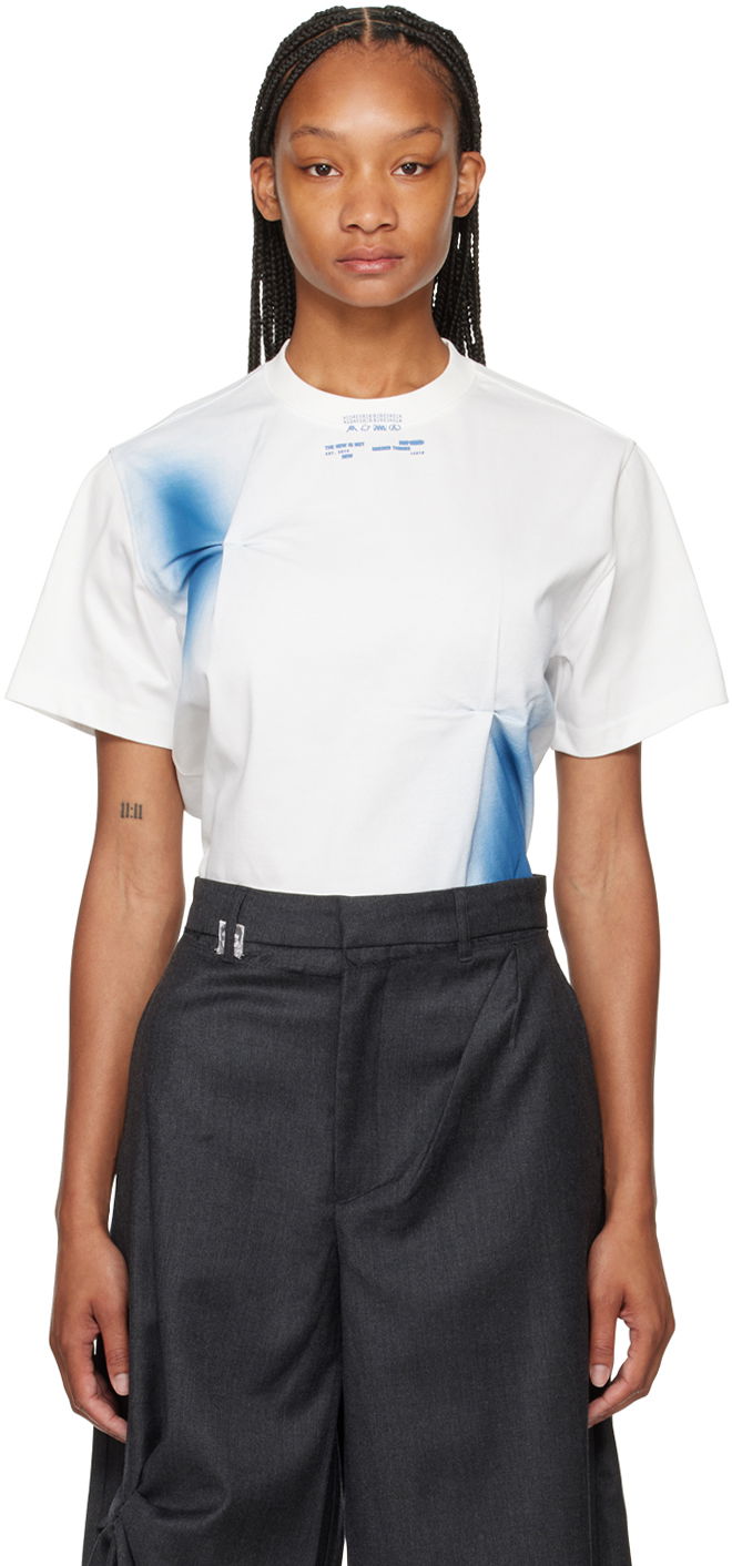 T-paita ADER ERROR Nowia Graphic Print Cotton T-Shirt Valkoinen | BN01SSTS0102OW