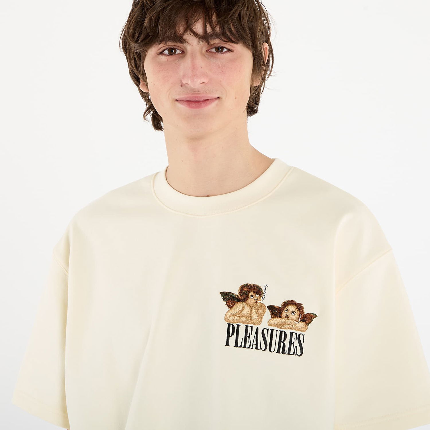 T-paita Pleasures T-Shirt Dynamic Short Sleeve Crewneck Beige | P25F046-ECRU, 1