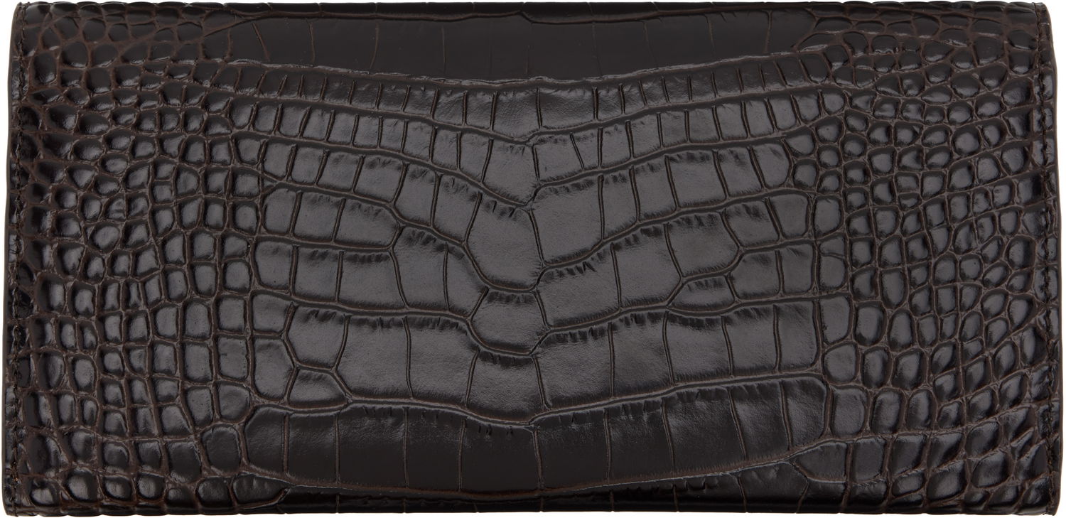 Lompakko TOTEME TOTEME T-Lock Croco-Embossed Wallet Ruskea | 251-WAM0041-LE0076, 1