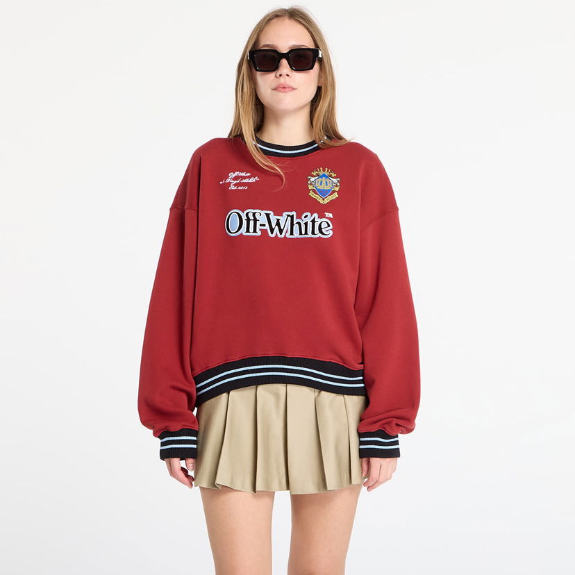 Huppari Off-White Off-White Sporty Over Crew Sweatshirt Burgundia | OWBA075F25FLE0032610