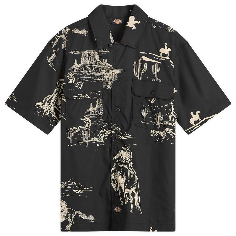 Paita Dickies Savage Work Shirt with Desert Print Musta | DK0A4Z7SBLK1-279