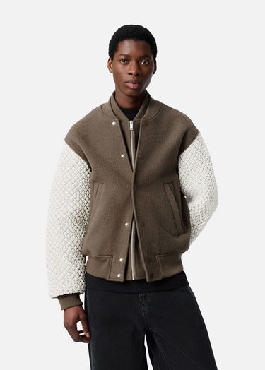Takki AXEL ARIGATO Varsity Jacket with Knit Sleeves Ruskea | A3148002, 2