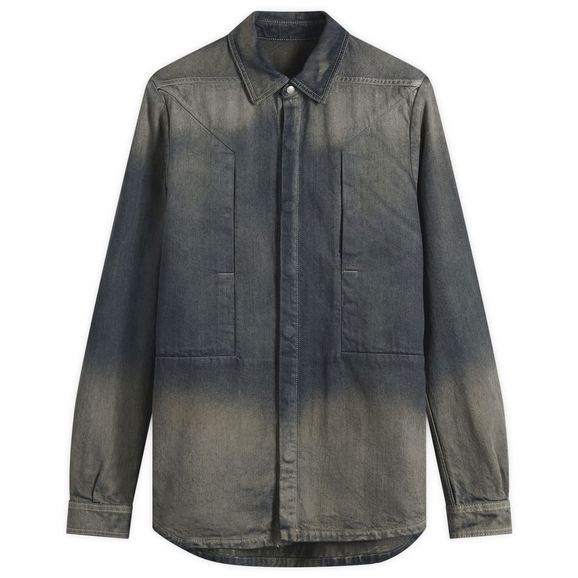 Paita Rick Owens Fogpocket Denim Shirt Harmaa | RU02E1237-DKDEG-78D