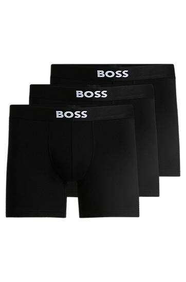 Nyrkkeilijät BOSS BOSS Stretch Cotton Boxer Briefs, 3-Pack Musta | 50544272
