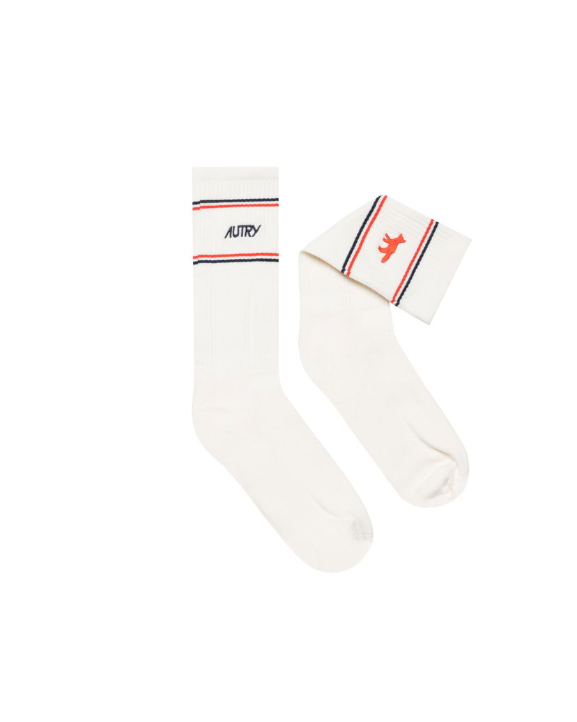 Sukat Autry Autry x Maison Kitsuné Crew Socks Valkoinen | SOPUMK4W