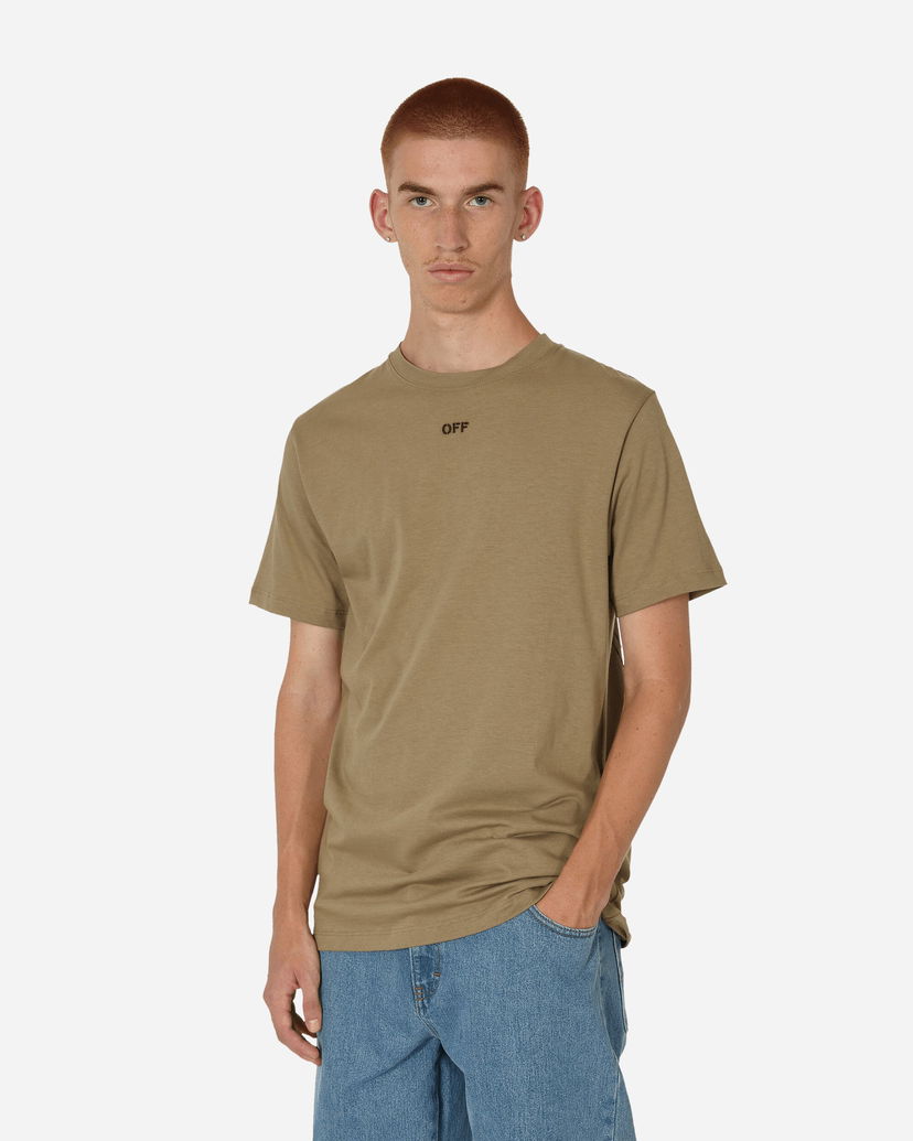 T-paita Off-White Off Stitch Slim Vihreä | OMAA027F23JER008 6110