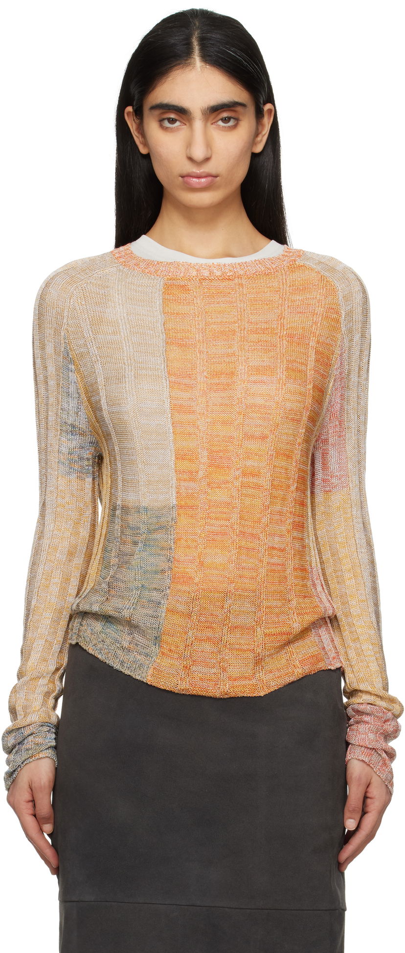 Villapaita Eckhaus Latta Eckhaus Latta Symphony Knit Sweater Oranssi | 8021-EL-PS25-R -